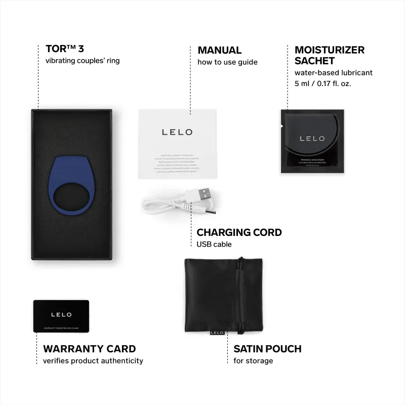 Ерекційне кільце з вібрацією LELO Tor 3, керування зі смартфона