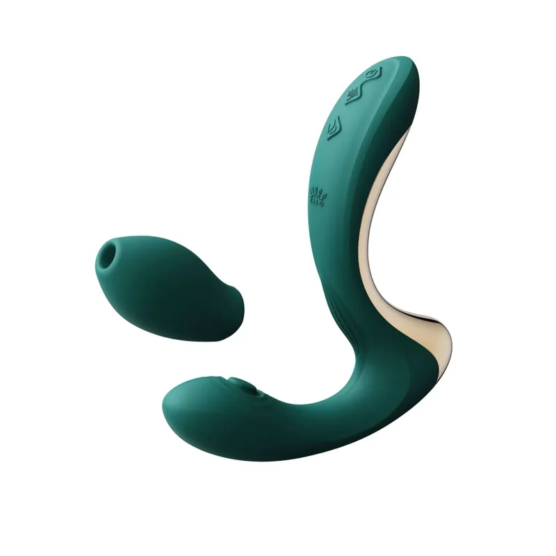 Вібратор-пульсатор Zalo – Talis G-Spot PulseWave Vibrator Turquoise Green з вакуумною насадкою