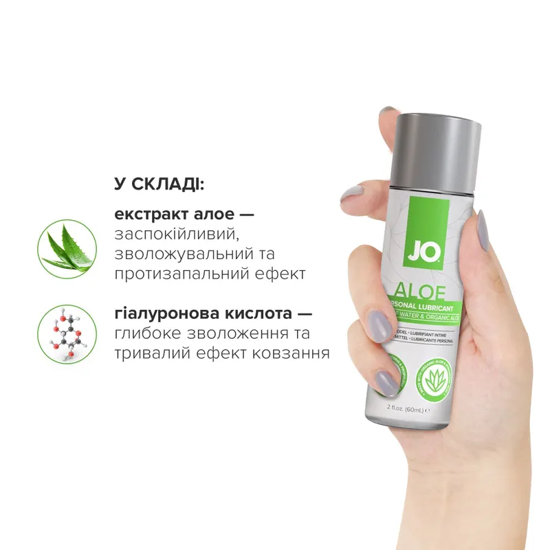 Змазка на водній основі JO H2O Organic Aloe (60 мл)