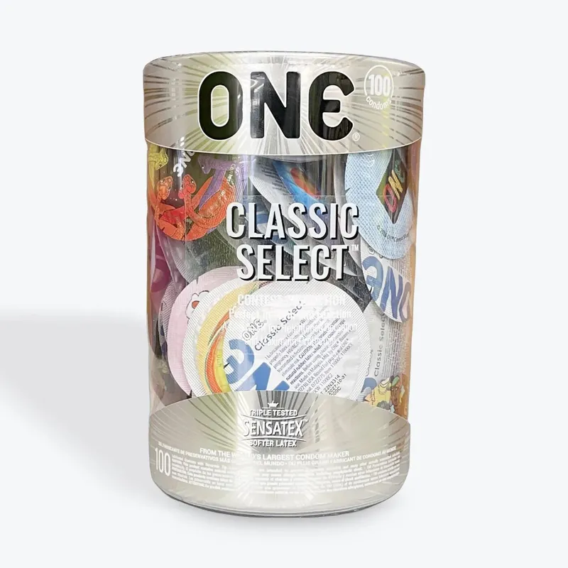 Набір презервативів ONE Classic Select Contest Collection, 100 шт, зі змазкою, тубус