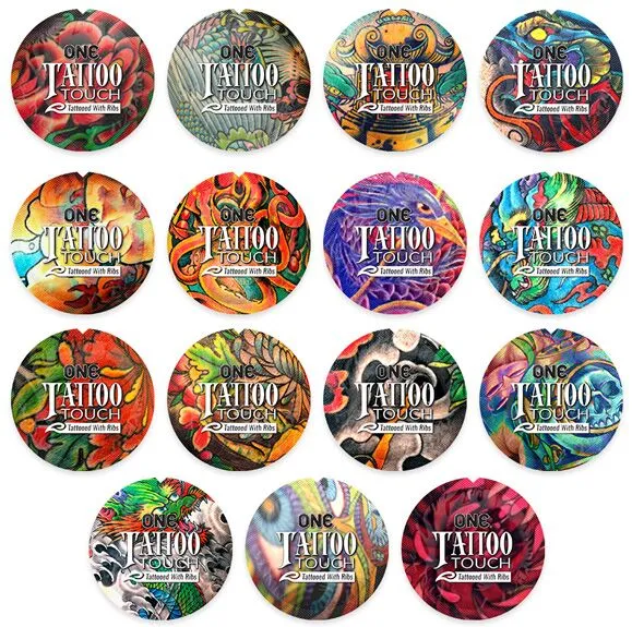 Презерватив ONE Tattoo Touch Blue, 1 шт, блакитний, з рельєфним малюнком-татуюванням