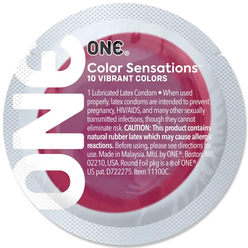Презерватив ONE Color Sensations ONE likes it hot, 1 шт, червоний, зі змазкою