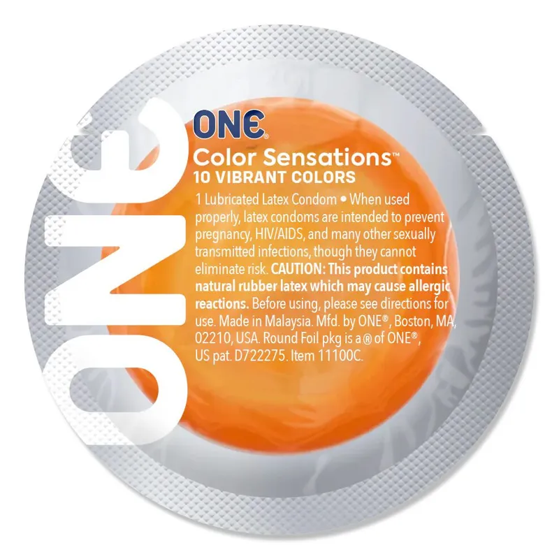 Презерватив ONE Color Sensations ONE trip to cloud nine, 1 шт, помаранчевий