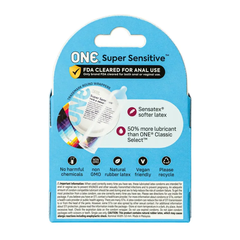 Презервативи ONE Super Sensitive, 3 шт, США