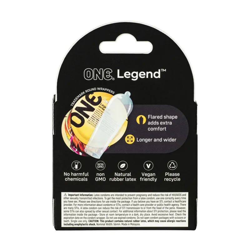 Презервативи ONE Legend XL, 3 шт, збільшений розмір (США)