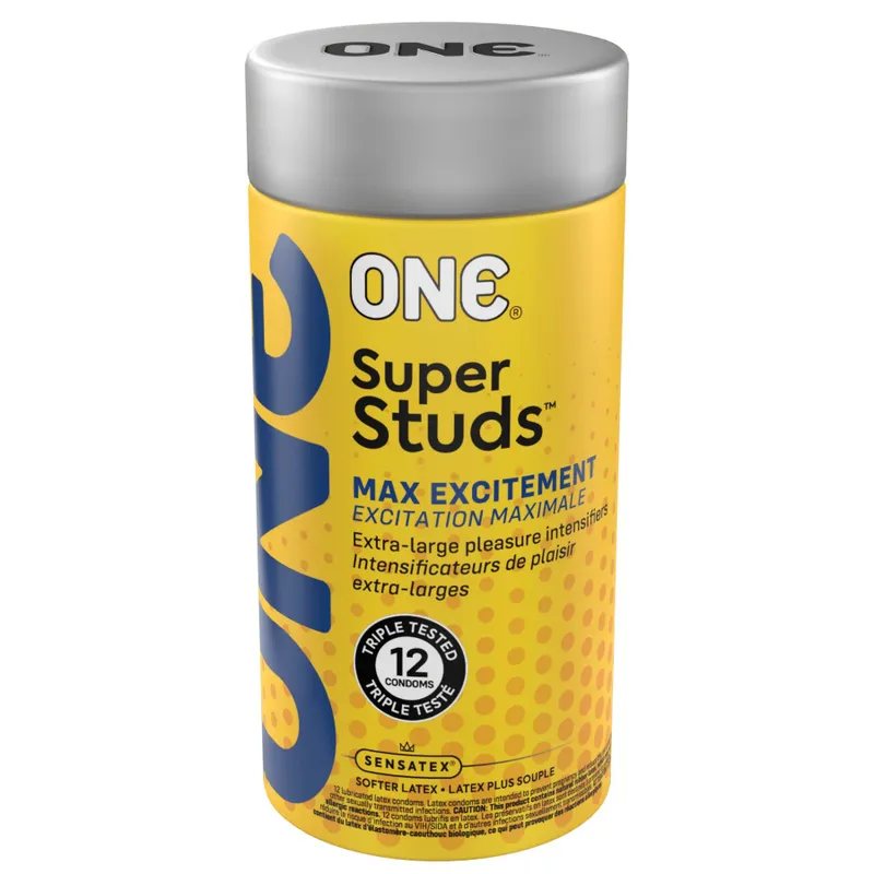 Презервативи ONE Super Studs, 12 шт, з точковим рельєфом