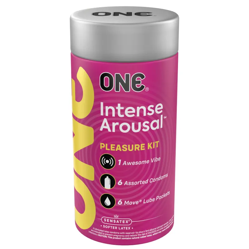 Подарунковий набір ONE Intense Arousal, 6 презервативів, 6 саше лубриканту, віброкільце