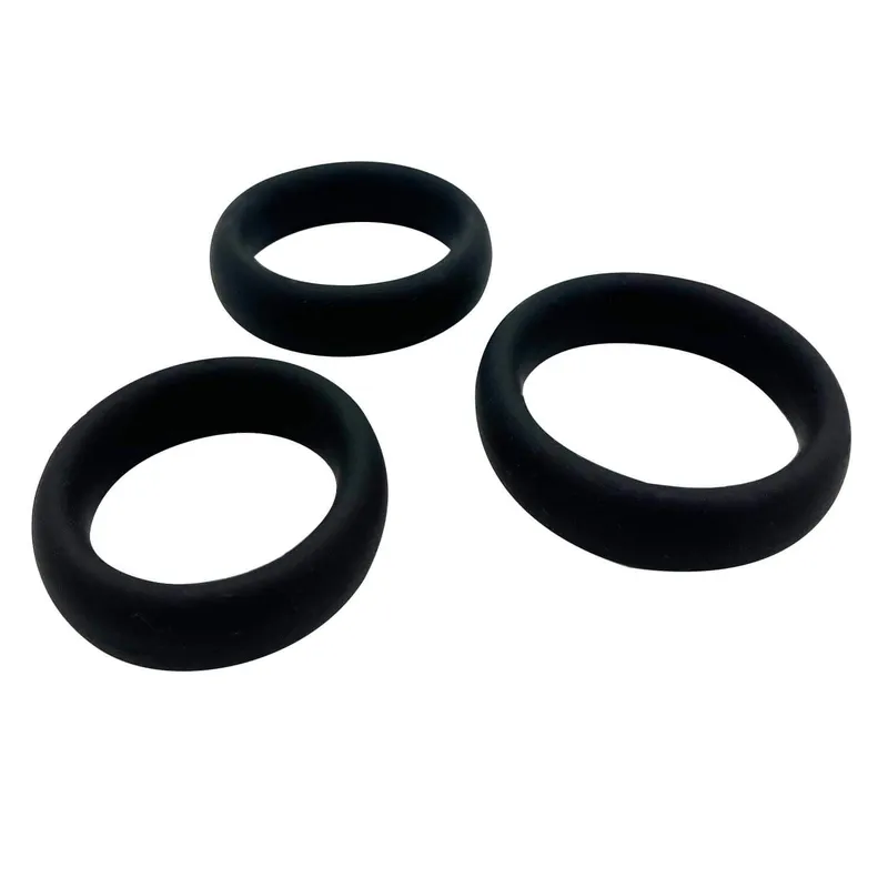 Набір ерекційних кілець Alive Sensual Pleasure Rings, 3 розміри, чорні