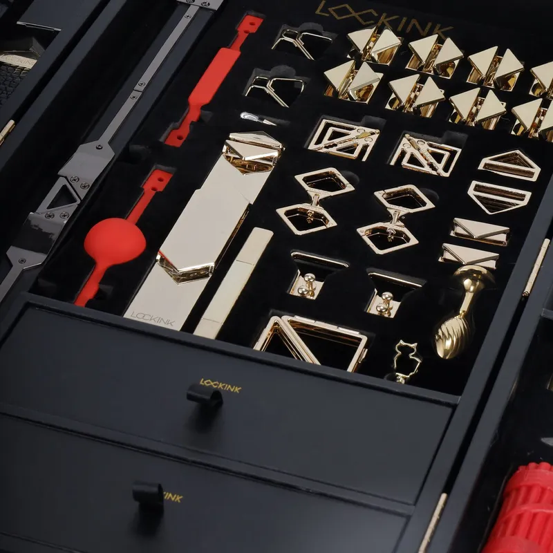 БДСМ-набір LOCKINK All-in-1 BDSM Play Kit, чорний, шкіра з тисненням