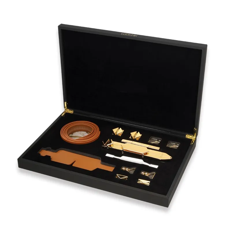 БДСМ-набір LOCKINK Teasing & Impact-Play Set, коричневий, маска, кляп, затискачі, тиклер, шльопалка