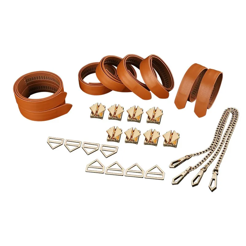 Набір для бондажу LOCKINK 8-Bondage-Straps Restraint Set, коричневий, 8 ременів зі шкіри