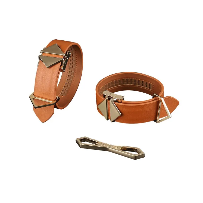 Фіксатори для рук і ніг LOCKINK Wristcuffs/Anklecuffs, коричневі, натуральна шкіра