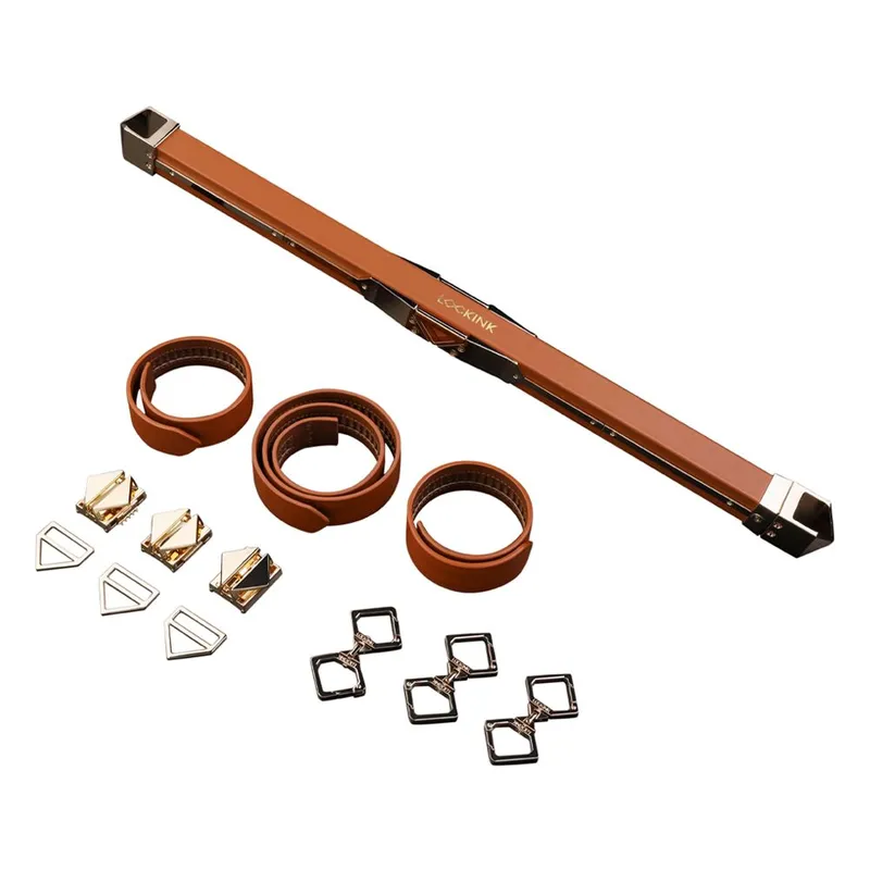 Фіксатор-розпірка LOCKINK Adjustable Spreader Bar Set, коричневий, шкіряний