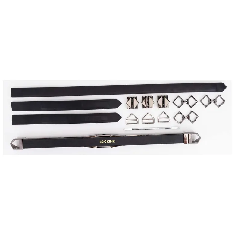 Фіксатор-розпірка LOCKINK Adjustable Spreader Bar Set, чорний, шкіряний