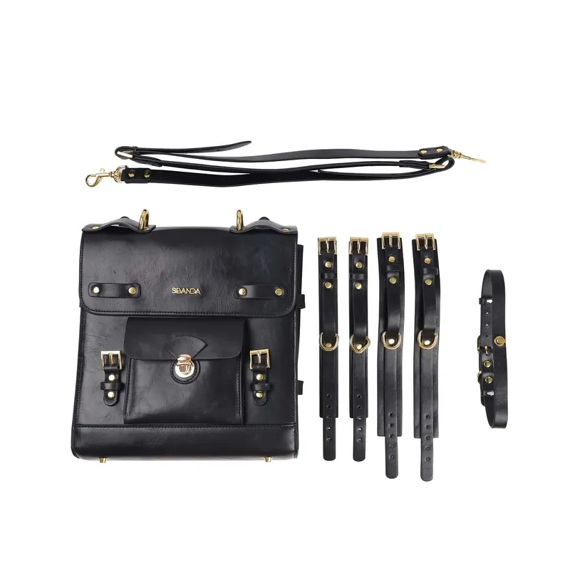 Сумка-трансформер для секс-іграшок LOCKINK Detachable JK Bag, чорна, ПВХ