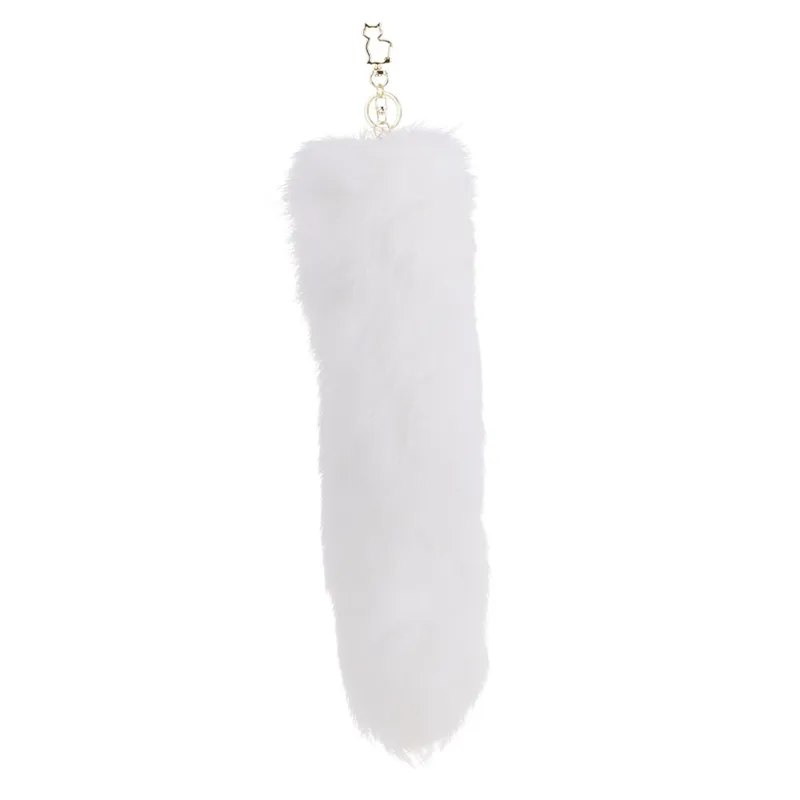Анальна пробка з хутряним хвостом LOCKINK SEVANDA White Fox-Tail Anal Pear-shape Plug
