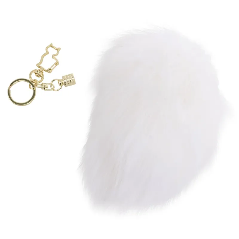 Металева анальна пробка з хвостом LOCKINK SEVANDA White Bunny-Tail Anal Pear-shape Plug