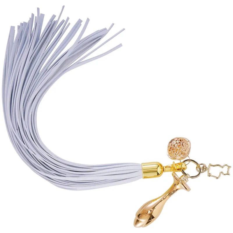 Анальна пробка з флоггером LOCKINK SEVANDA White Pony-Tail Anal Rose-shape Plug