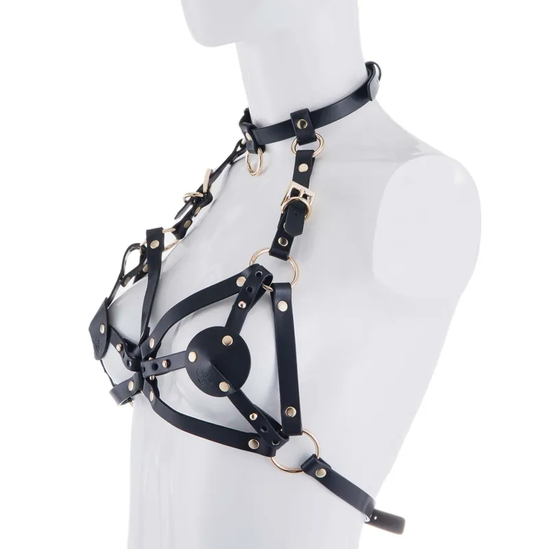 Портупея на грудь LOCKINK SEVANDA Queen Chest Harness with Removable Bra, чорна