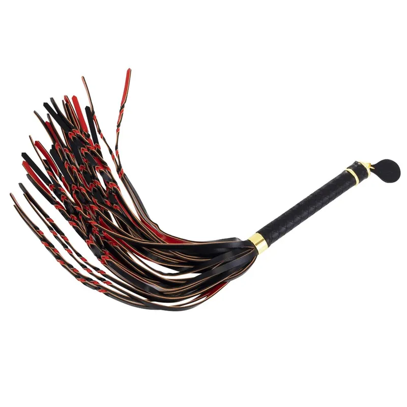 Флогер LOCKINK SEVANDA Red & Black Braided Tail Flogger, червоно-чорний, з вузликами