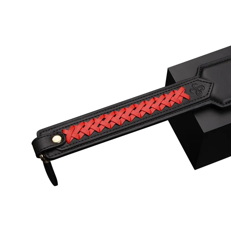 Паддл LOCKINK SEVANDA Braided-handle Spanking Paddle, чорно-червоний