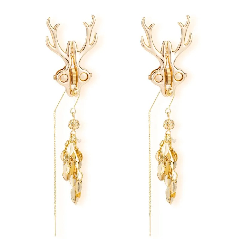 Затискачі для сосків LOCKINK SEVANDA Stag Adjustable Nipple Clamps, золотисті, зі знімними підвісками