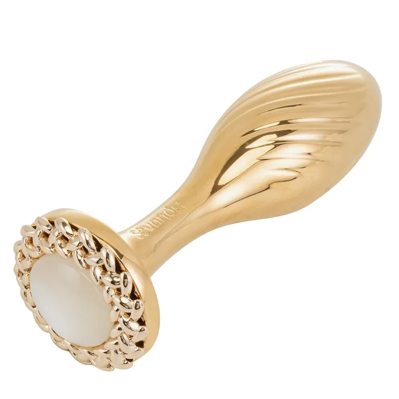 Металева анальна пробка LOCKINK SEVANDA Pearl Pear-shape Anal Plug зі штучною перлиною
