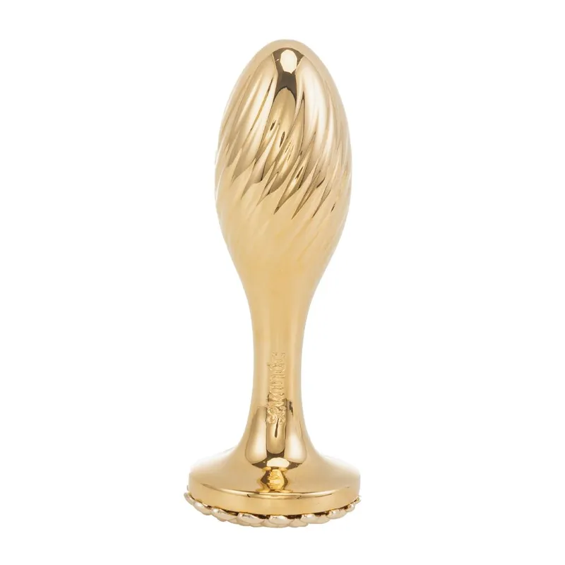 Металева анальна пробка LOCKINK SEVANDA Pearl Pear-shape Anal Plug зі штучною перлиною