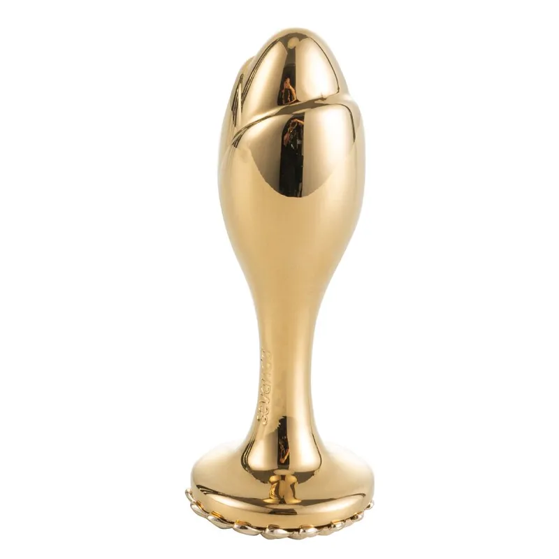 Металева анальна пробка LOCKINK SEVANDA Pearl Rose-shape Anal Plug зі штучною перлиною