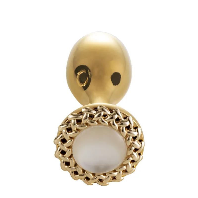Металева анальна пробка LOCKINK SEVANDA Pearl Rose-shape Anal Plug зі штучною перлиною