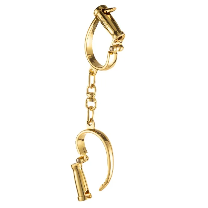 Наручники LOCKINK Love-slave Handcuffs, золотисті, металеві, у формі стремен