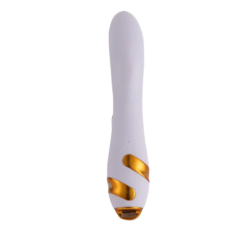 Вібратор-кролик LOCKINK SEVANDA Whip Vibrating Massage Wand з флоггером, біло-золотий