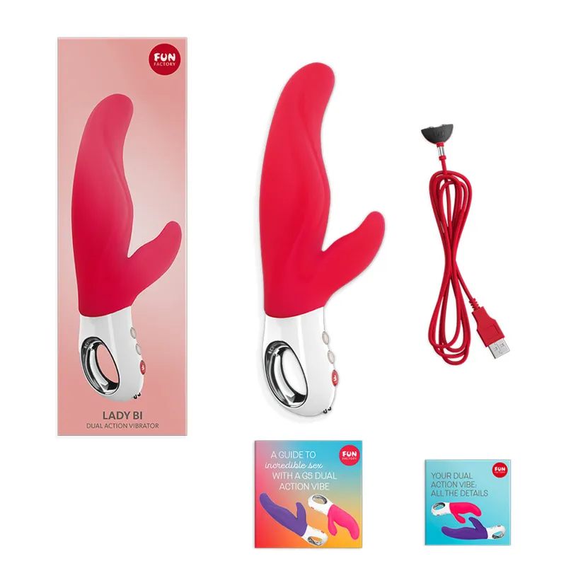 Вібратор-кролик для точки А Fun Factory LADY BI, india red