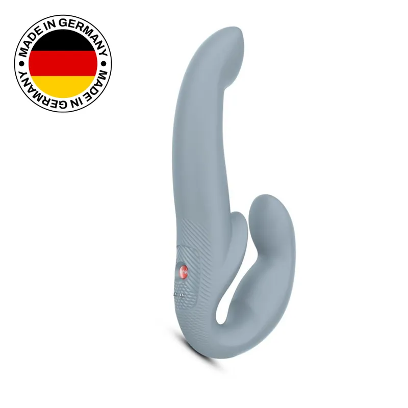 Безремінний страпон з вібрацією Fun Factory SHARE VIBE PRO, cool grey, регульований