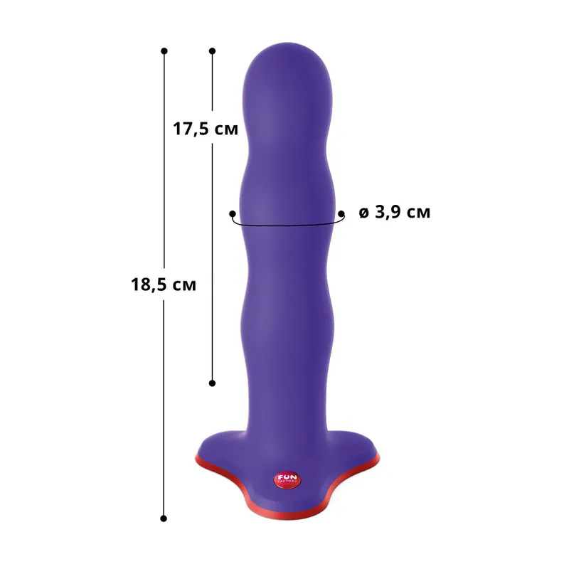 Фалоімітатор Fun Factory BOUNCER, фіолетовий, з кульками всередині, діаметр 3,9 см