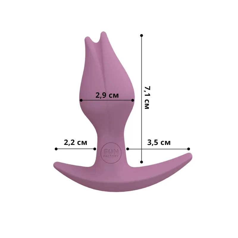 Анальна пробка Fun Factory BOOTIE FEM, рожева, у вигляді бутона, діаметр 2,9 см