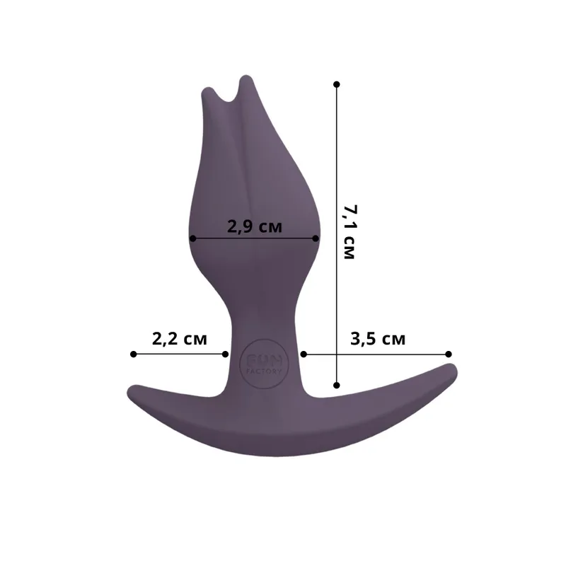 Анальна пробка Fun Factory BOOTIE FEM, фіолетова, у вигляді бутона, діаметр 2,9 см