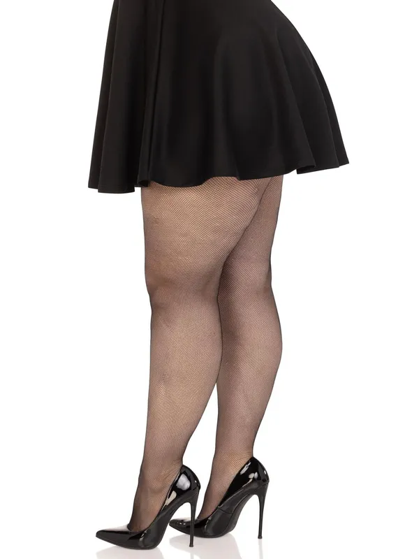 Колготки Leg Avenue Spandex micro net tights, 1X/2X, чорні, дрібна сітка