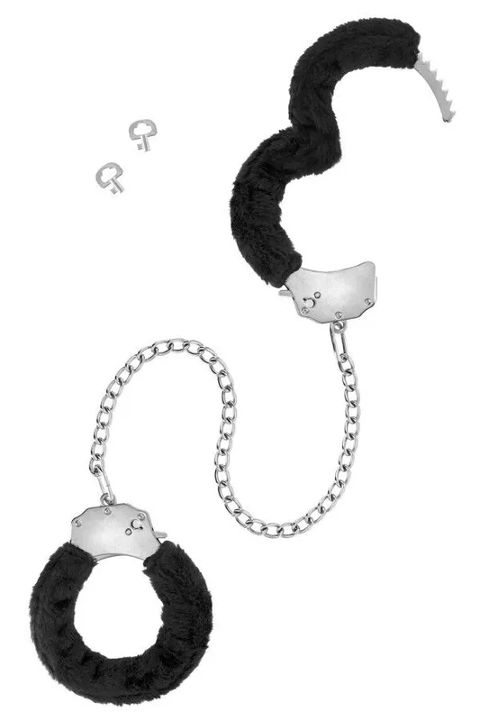 Металеві поножі з хутром Fetish Tentation Adjustable, 2 ключі