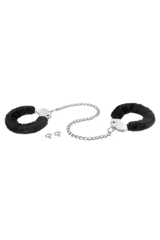 Металеві поножі з хутром Fetish Tentation Adjustable, 2 ключі