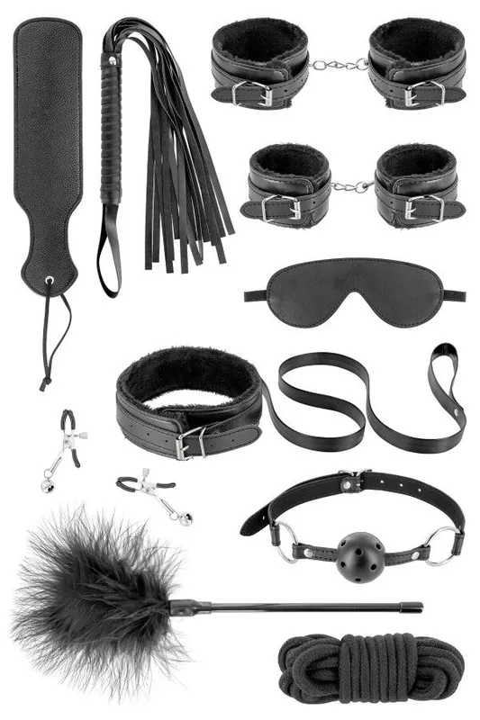 Набір для BDSM Fetish Tentation SM Bondage Box in vegan leather, 10 предметів