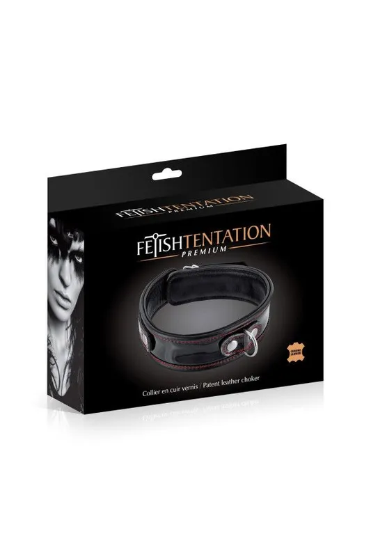 Нашийник із натуральної шкіри Fetish Tentation Premium Patent leather choker
