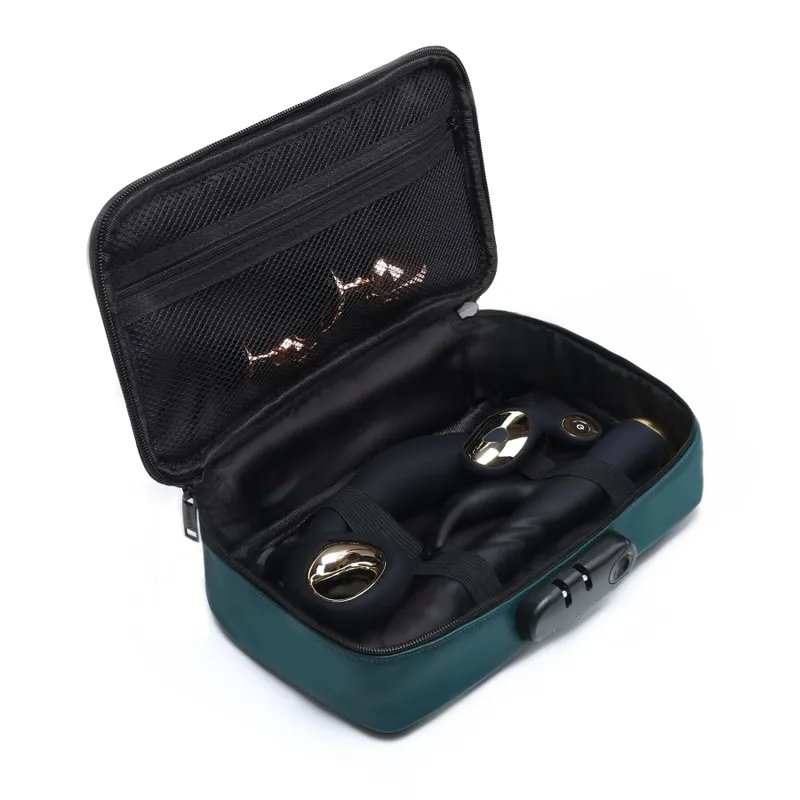 Кейс для іграшок Dorcel DISCREET BOX LUXURY GREEN, кодовий замок, 27×16×7,62 см