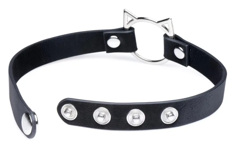 Чокер Master Series Kinky Kitty Ring Slim Choker - Black