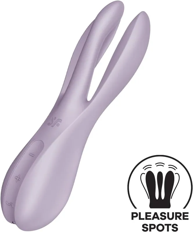 Кліторальний вібратор Satisfyer Threesome 2 Violet, 3 гнучкі пальчики, 3 мотори