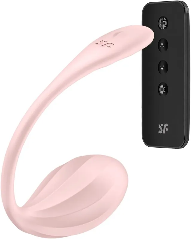 Смарт-віброяйце Satisfyer Ribbed Petal Connect App Rose, керування зі смартфона та пультом ДК