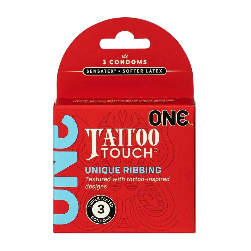 Презервативи ONE Tattoo Touch, 3 шт, картонна коробка