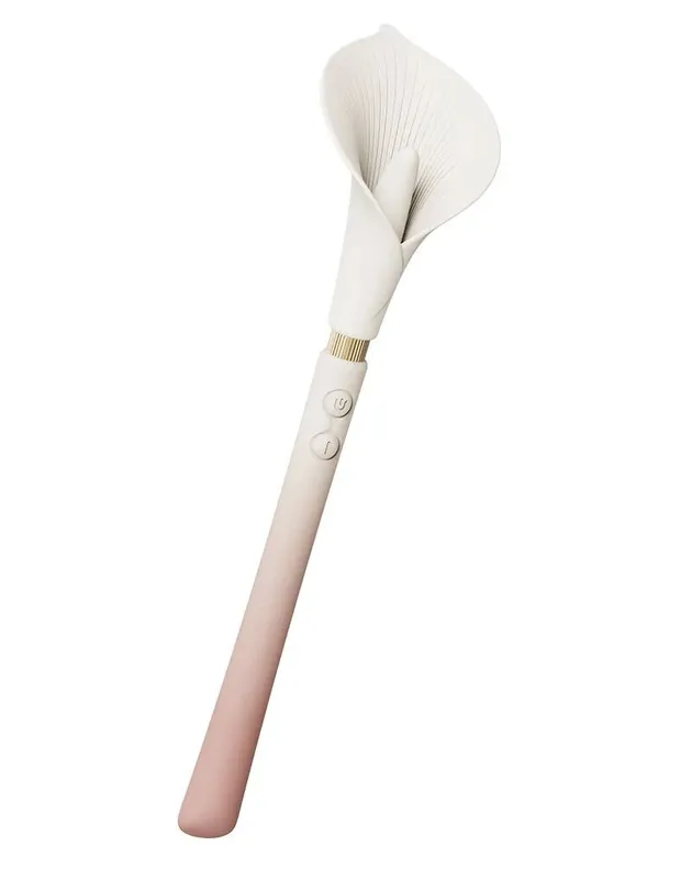 Вібромасажер Zalo – Calla Blossom Pink, двосторонній, 2 мотори