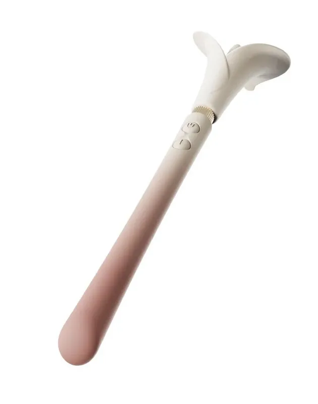 Вібромасажер Zalo – Calla Blossom Pink, двосторонній, 2 мотори