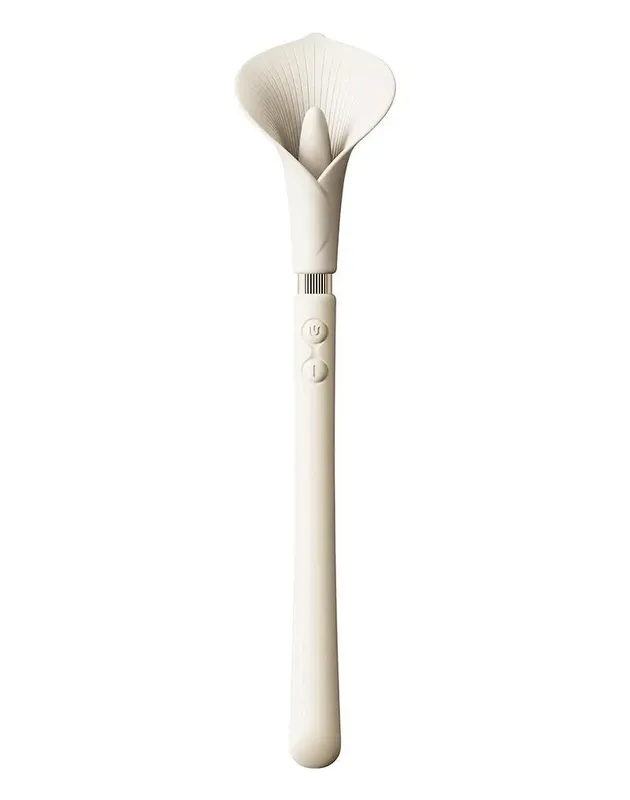 Вібромасажер Zalo – Calla Ivory White, двосторонній, 2 мотори